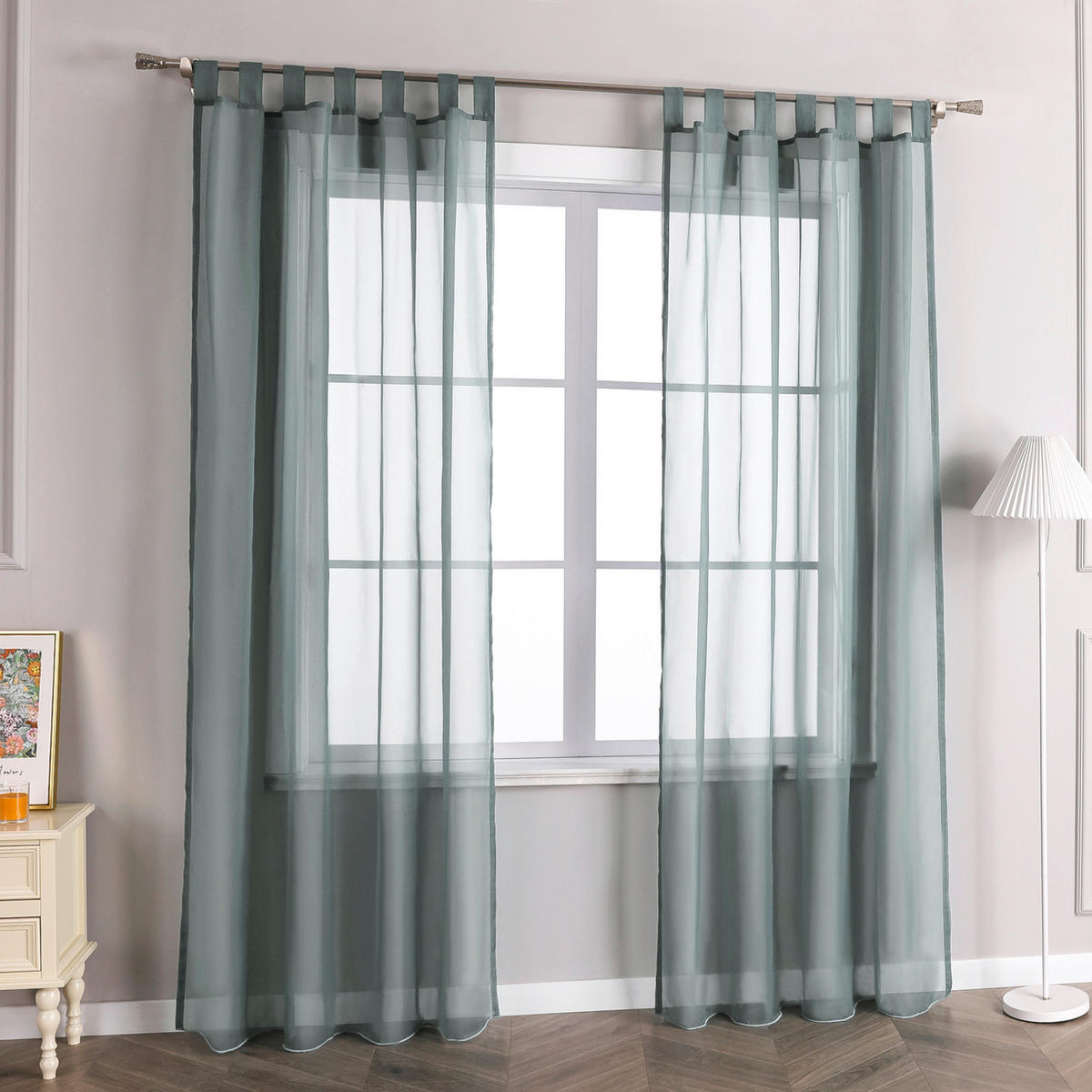 FERTIGVORHANG  transparent  140/225 cm   - Hellgrau, Basics, Textil (140/225cm) - Joyswahl