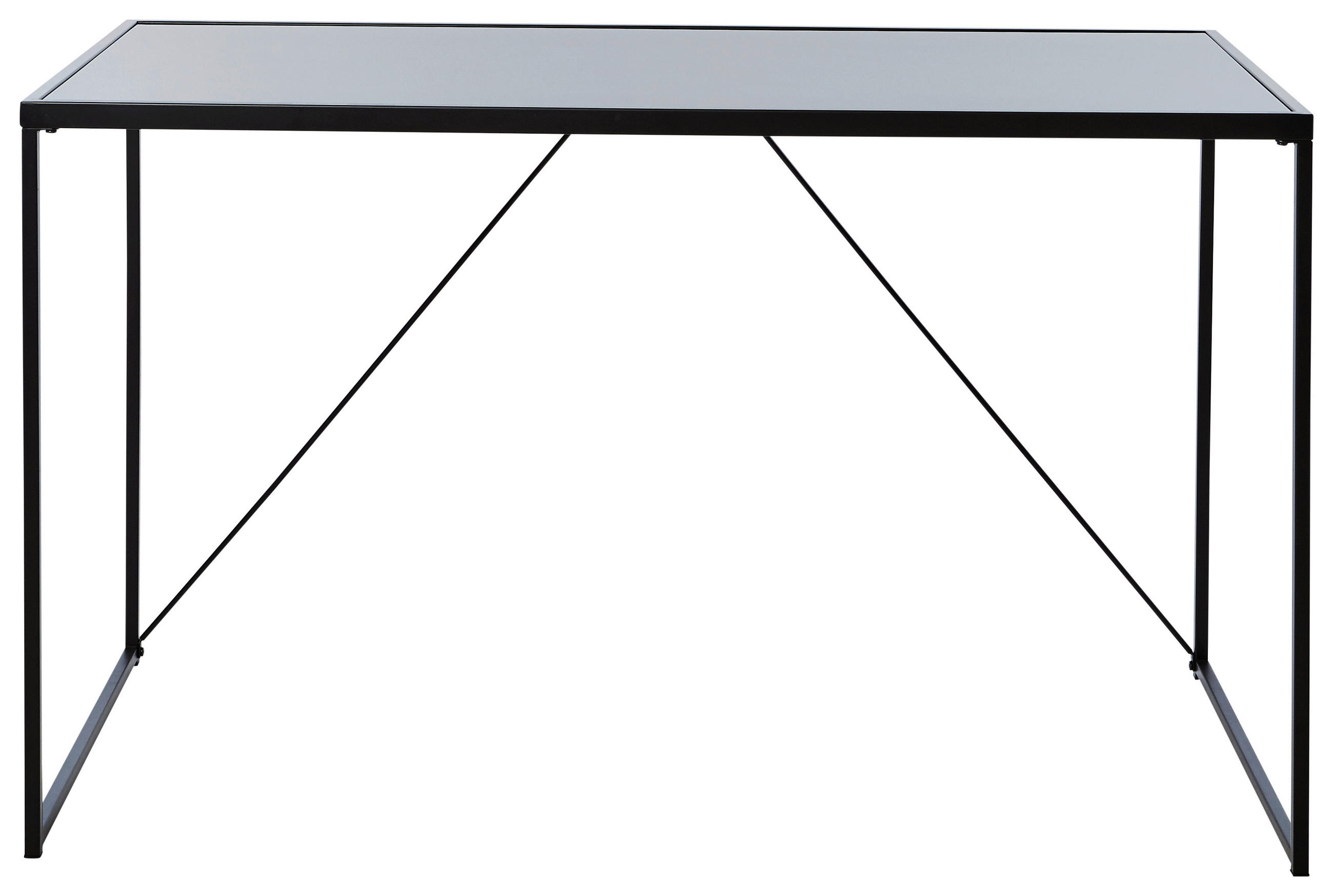 SCHREIBTISCH 120/60/73 cm in Schwarz - Schwarz, Konventionell, Glas/Metall (120/60/73cm) - Livetastic