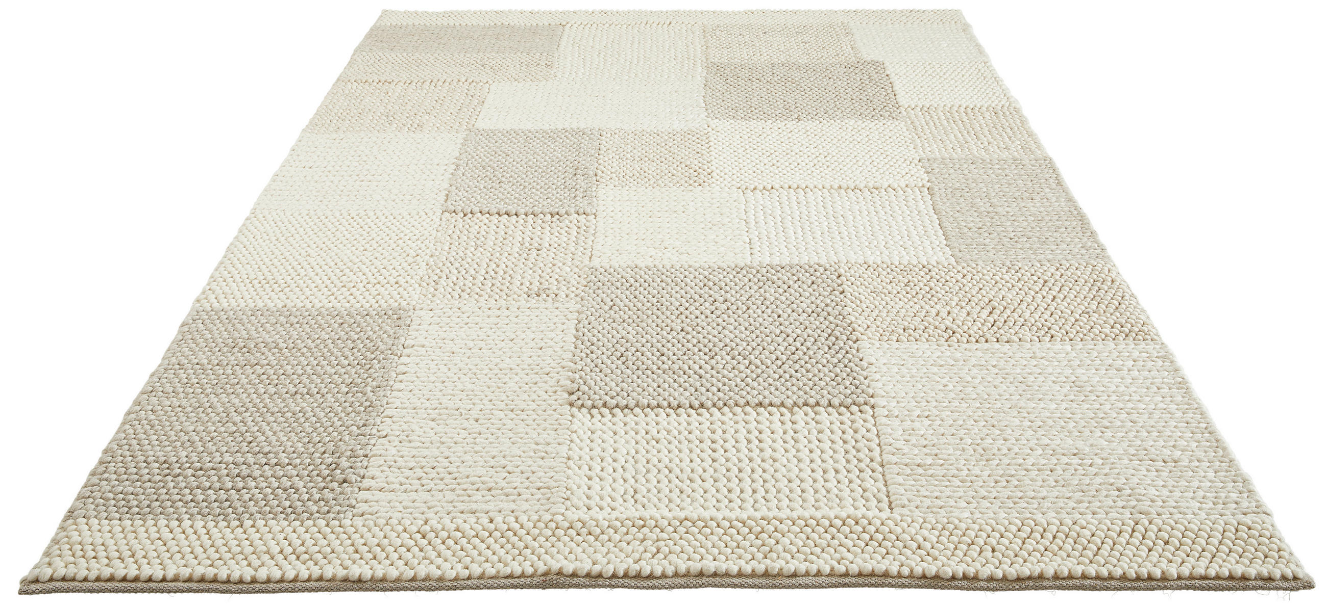 Thumbnail - Linea Natura Handwebteppich Nordic, Weiß, Textil, rechteckig, 130x190 cm, Teppiche & Böden, Teppiche, Naturteppiche