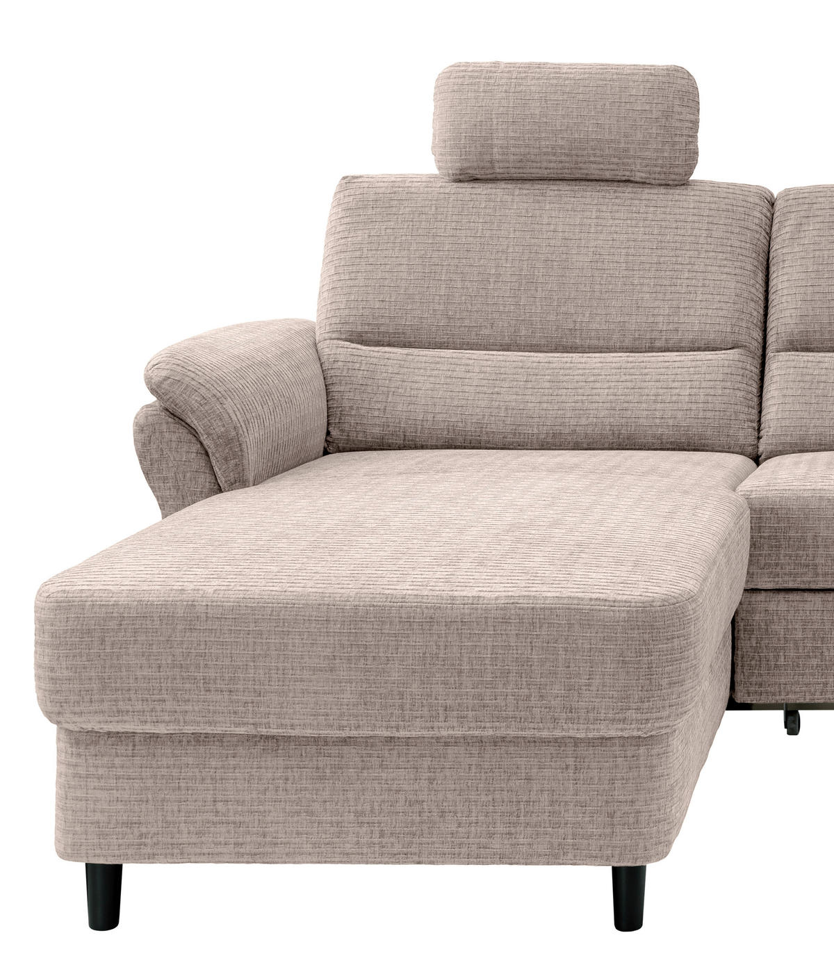 ECKSOFA in Mikrofaser Beige  - Beige/Schwarz, Modern, Holz/Textil (176/279cm) - Livetastic