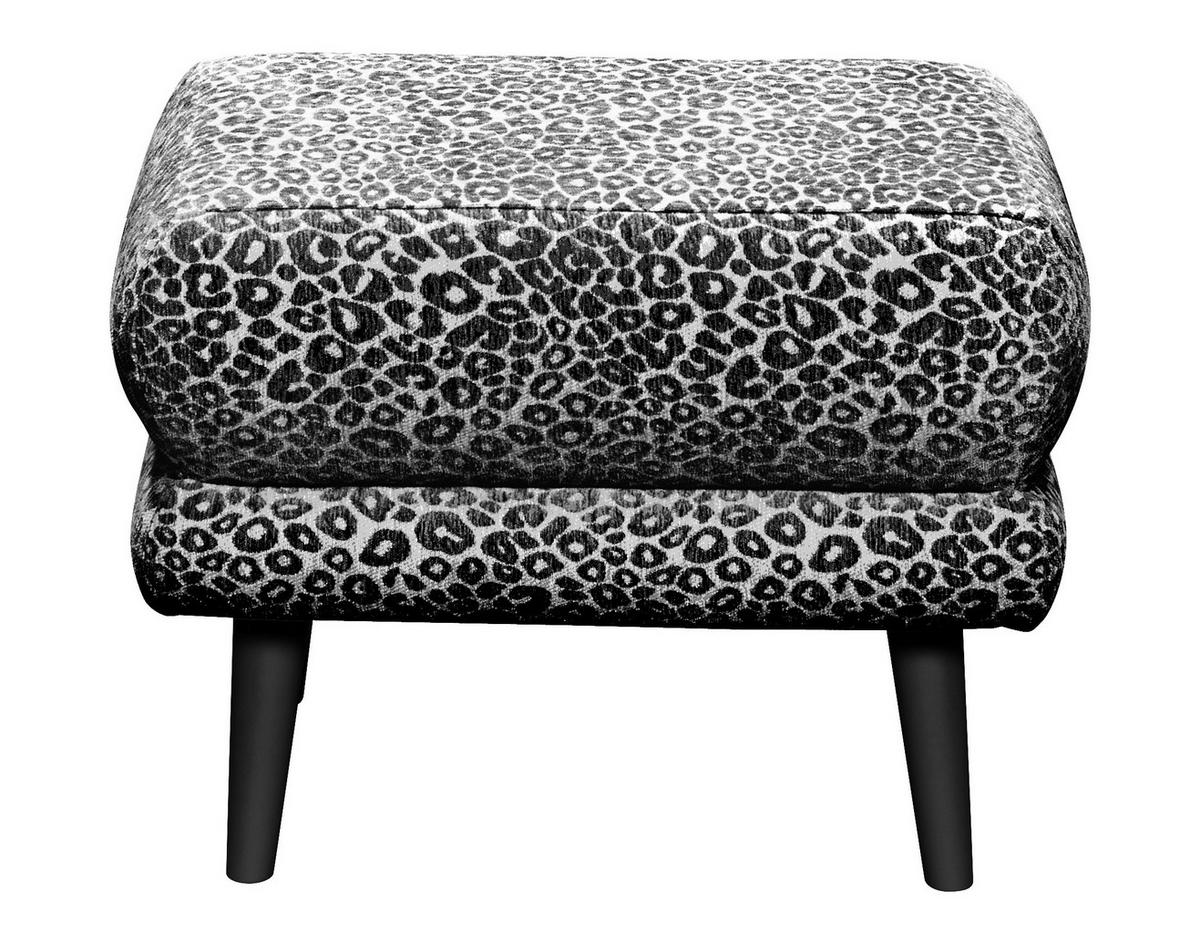 HOCKER Textil Schwarz, Weiss  - Weiss/Schwarz, Modern, Holzwerkstoff/Textil (63/43/42cm) - MID.YOU