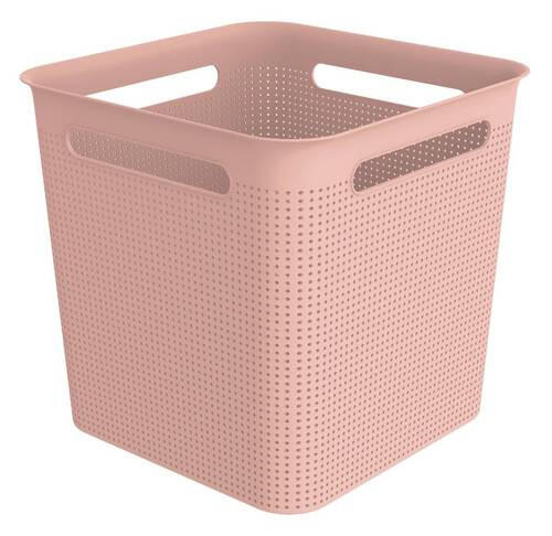 BOX, plast - staroružová, Basics, plast (29,1/29,1/28,1cm) - Rotho
