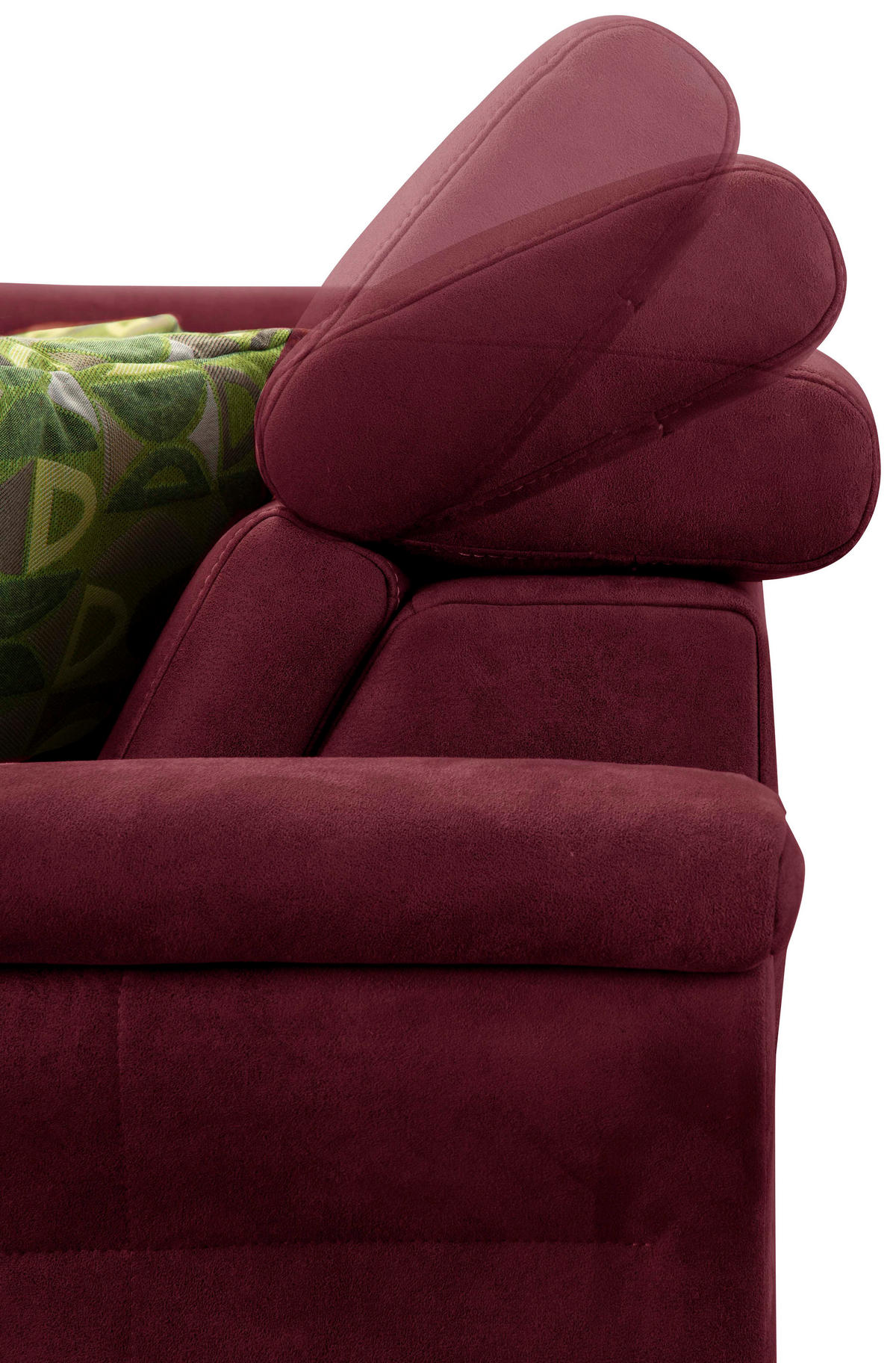 ECKSOFA in Mikrofaser Bordeaux  - Eichefarben/Bordeaux, Konventionell, Holz/Textil (194/245cm) - Sit & More