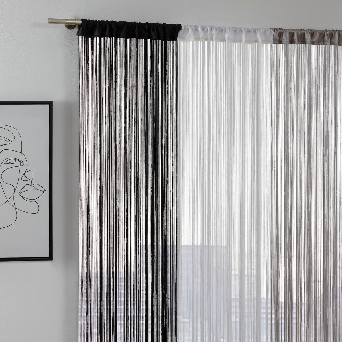 PROVÁZKOVÝ ZÁVĚS, barvy stříbra, 90/245 cm - barvy stříbra, Basics, textil (90/245cm) - Boxxx