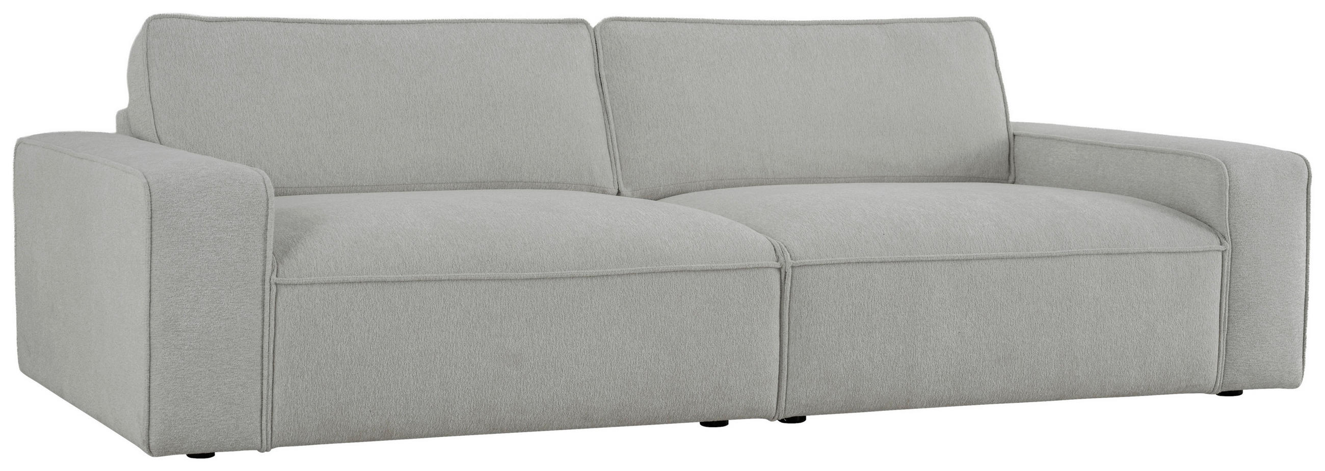 3-SITS SOFFA i ljusgrå  - ljusgrå/svart, Klassisk, metall/trä (246/78/111cm) - Novel