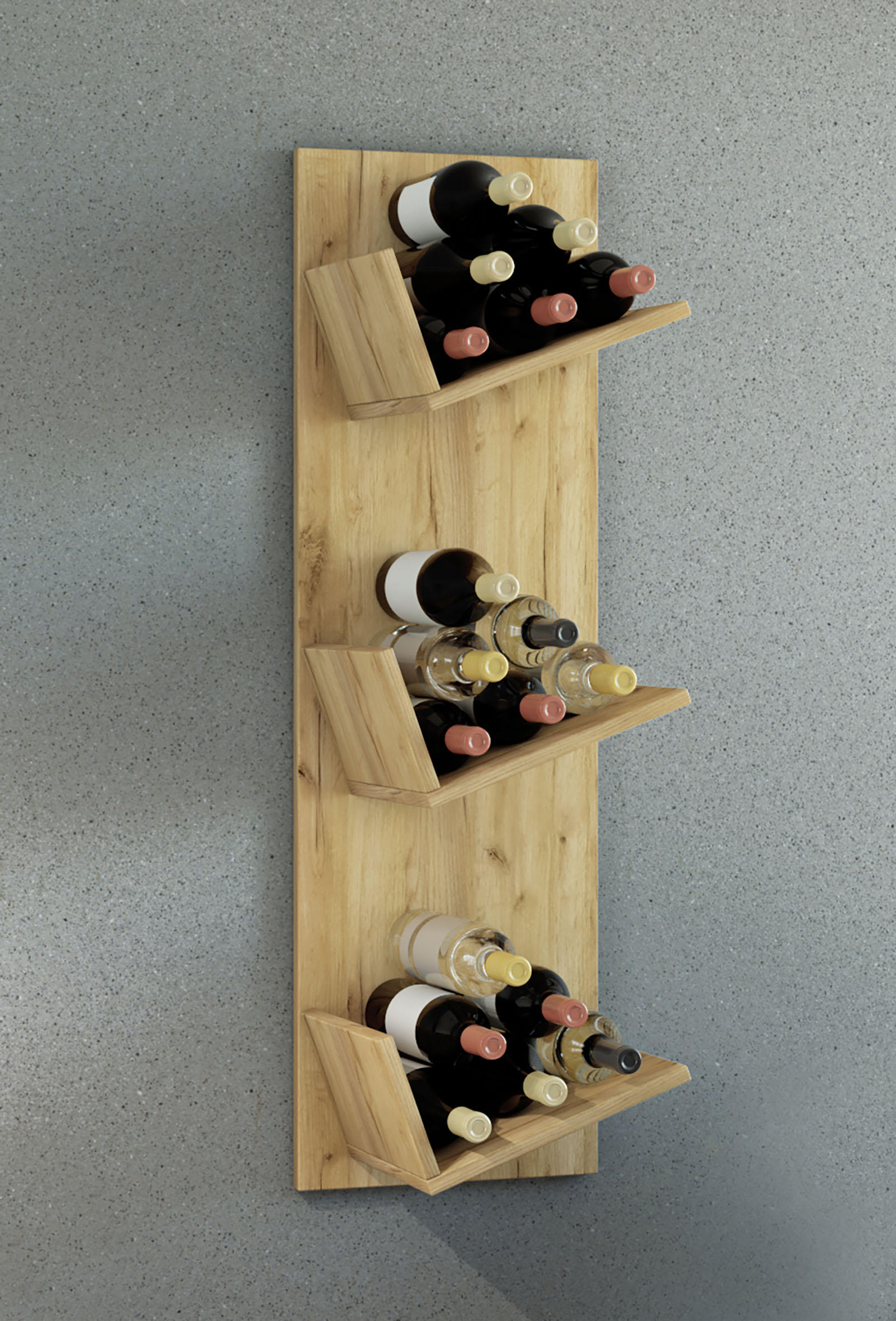 WEINREGAL 33/105,5/25,6 cm  - Eichefarben/Honig, Basics, Holzwerkstoff (33/105,5/25,6cm) - MID.YOU