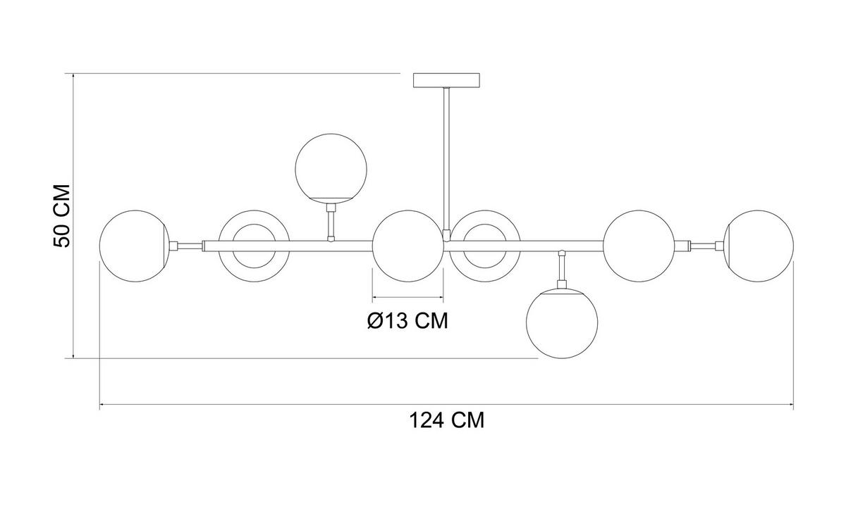 DECKENLEUCHTE 124/40/50 cm   - Weiß, Trend, Glas/Metall (124/40/50cm) - Novel