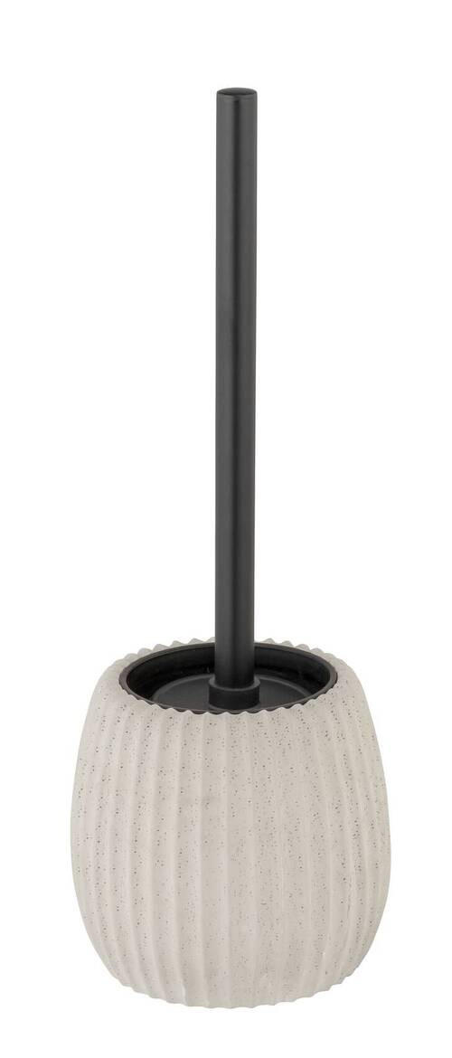 WC SADA - ŠTĚTKA A DRŽÁK - černá/světle šedá, Basics, kov/plast (12,5/37,5/12,5cm) - Wenko