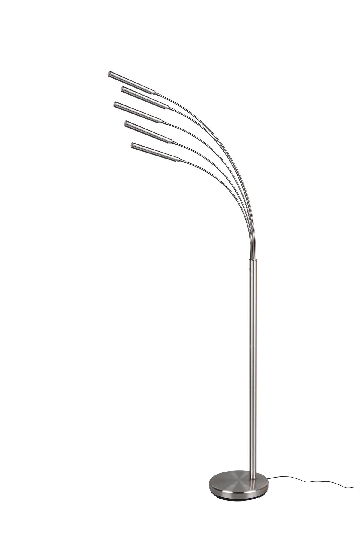 LED STOJACÍ LAMPA, 30,5/195/85,7 cm  - barvy niklu, Design, kov (30,5/195/85,7cm)