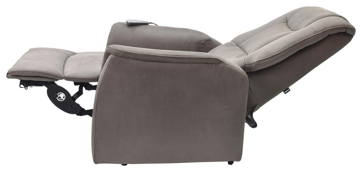 FERNSEHSESSEL  mit Webstoff Dunkelbraun Relaxfunktion, Aufstehhilfe, ausziehbare Fußstütze  - Dunkelbraun, KONVENTIONELL, Textil/Metall (82/111/78/89/175cm) - Cantus