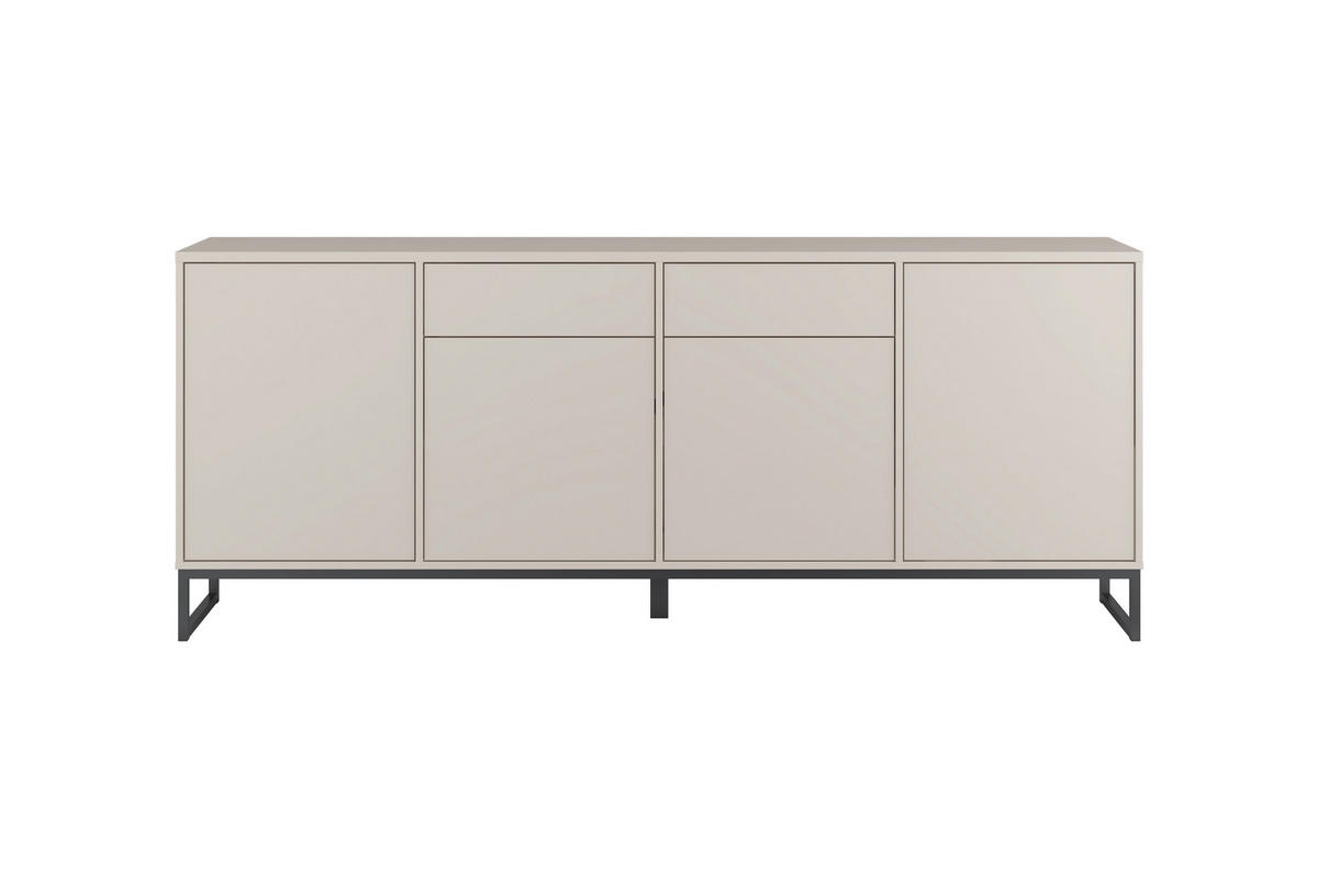 SIDEBOARD Alto 208,5/84,1/36,5 cm 2 Schublade(n)  - Kaschmir/Schwarz, Design, Holzwerkstoff/Metall (208,5/84,1/36,5cm) - MID.YOU