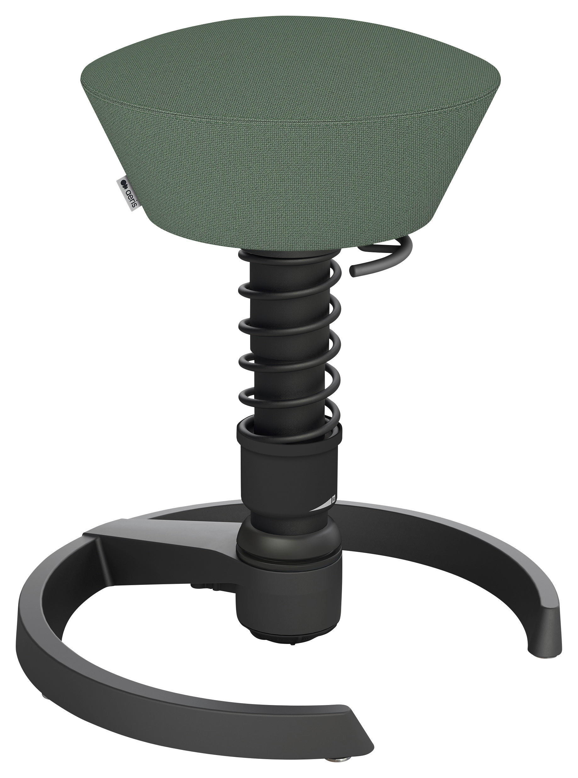 BÜROHOCKER recycel-Polyester Schwarz, Pastellgrün  - Pastellgrün/Schwarz, Basics, Textil/Metall (55/45,66/55cm) - Aeris
