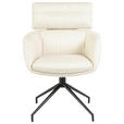 ARMLEHNSTUHL  Stoffauswahl, Sitzfläche 360° drehbar, automatische Rückholfunktion Webstoff  Beige  - Beige/Schwarz, Design, Textil/Metall (62/92/66cm) - Dieter Knoll