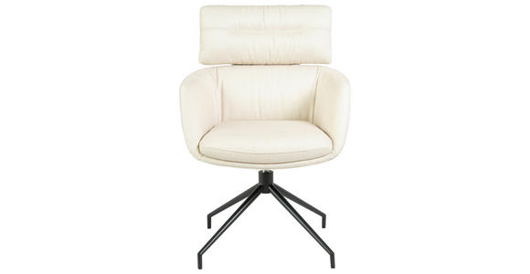 ARMLEHNSTUHL  Stoffauswahl, Sitzfläche 360° drehbar, automatische Rückholfunktion Webstoff  Beige  - Beige/Schwarz, Design, Textil/Metall (62/92/66cm) - Dieter Knoll