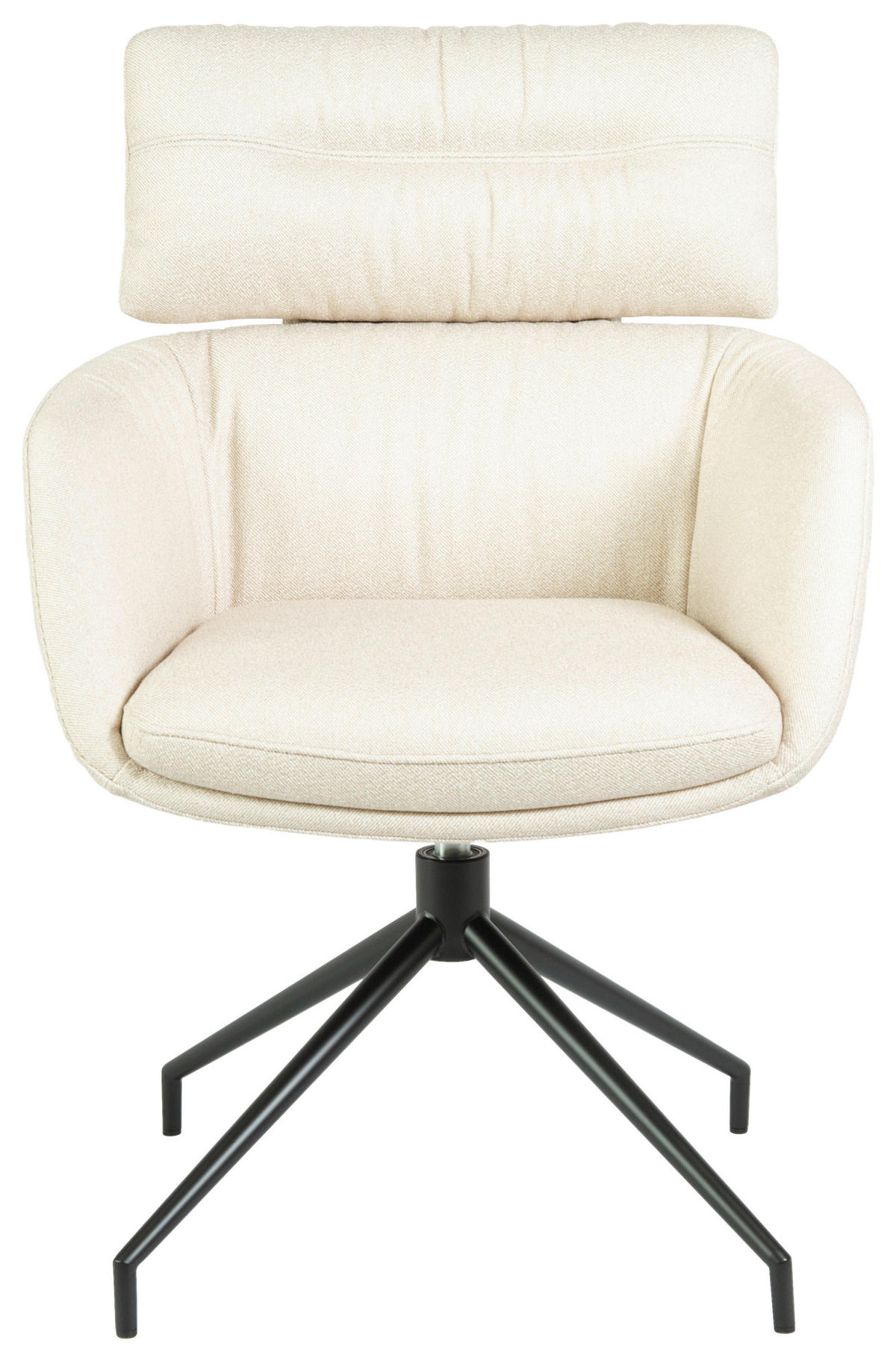ARMLEHNSTUHL  Stoffauswahl, Sitzfläche 360° drehbar, automatische Rückholfunktion Webstoff  Beige  - Beige/Schwarz, Design, Textil/Metall (62/92/66cm) - Dieter Knoll