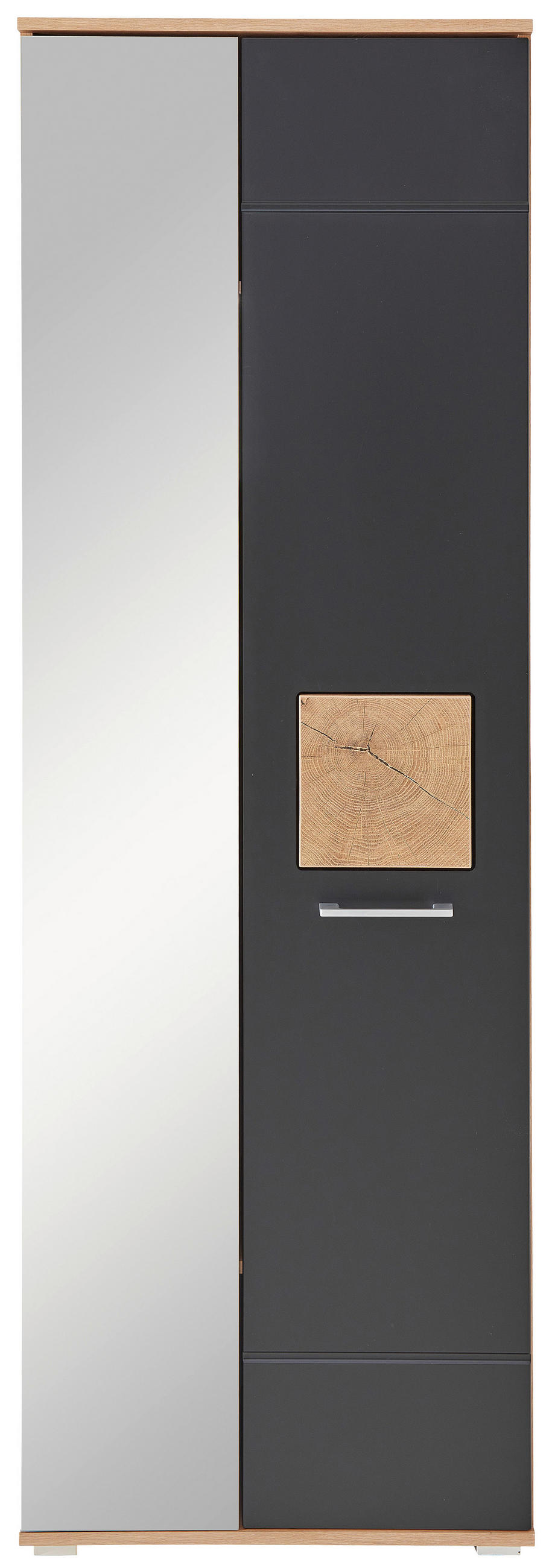 GARDEROBENSCHRANK  in 65/195/38 cm  - Chromfarben/Schwarz, Basics, Holzwerkstoff/Metall (65/195/38cm) - Xora