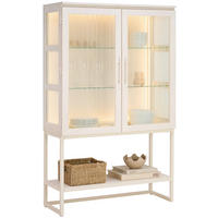 VITRINE furniert, massiv Esche Weiss  - Weiss, Modern, Glas/Holz (100/160/43cm) - Lomoco