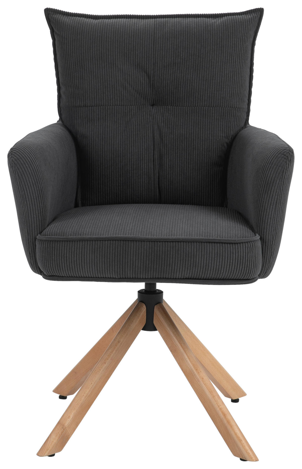 ARMLEHNSTUHL  in Cord  - Anthrazit/Buchefarben, Design, Holz/Textil (60/95/67cm) - Novel