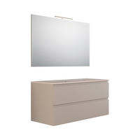 BADEZIMMER  in  - Elfenbein/Dunkelgrau, Trend, Keramik/Holzwerkstoff (100/138/46cm) - Belluti