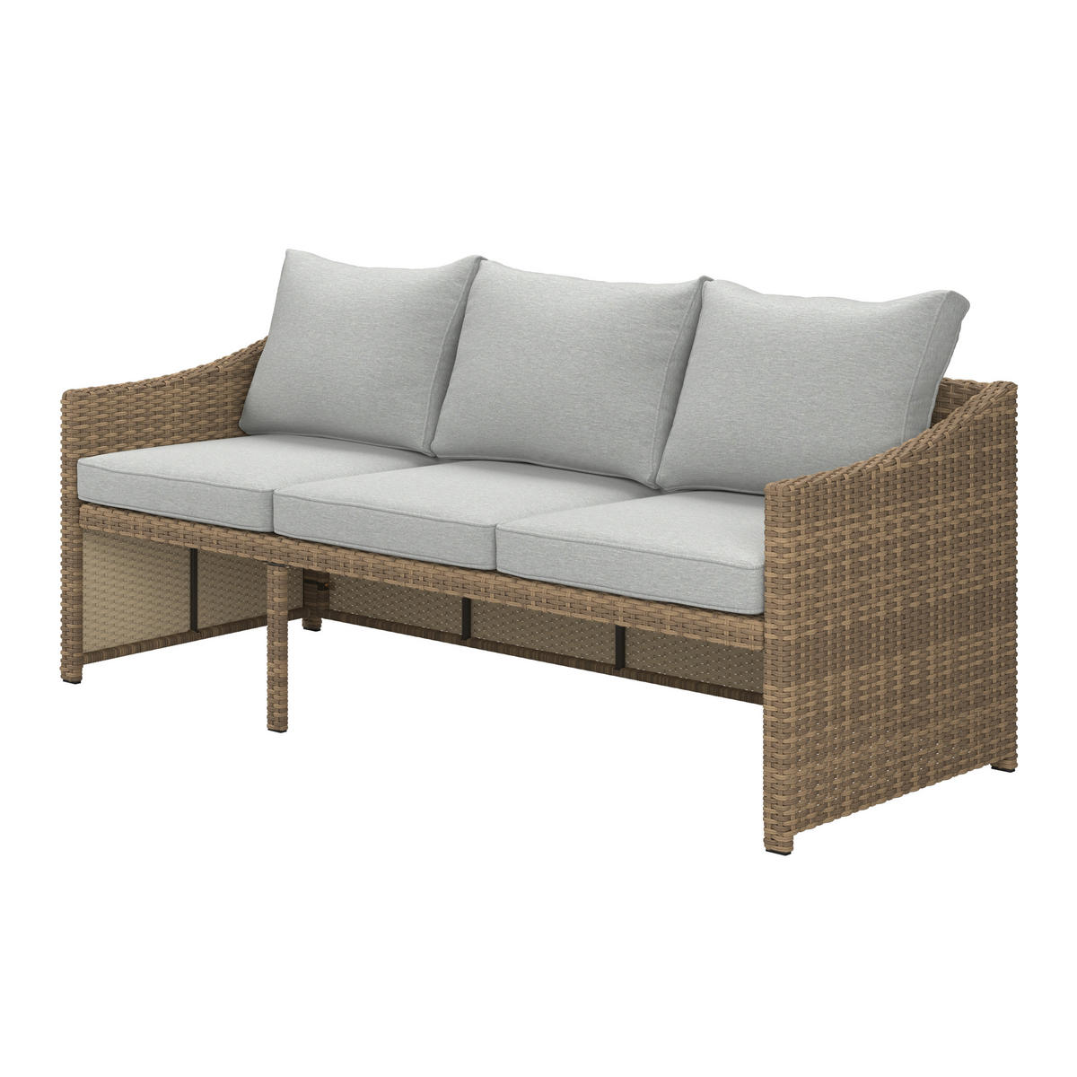 LOUNGEGARNITUR   178/67,5/67,5 cm Stahl  - Gelb/Grau, MODERN, Kunststoff/Textil (178/67,5/67,5cm) - Beldano