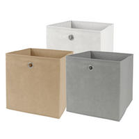 ÖSSZEHAJTHATÓ DOBOZ   - nemesacélszínű/taupe, Basics, textil/fém (32/32/32cm) - Landscape