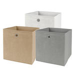 FALTBOX 32/32/32 cm  - Taupe/Edelstahlfarben, Basics, Papier/Textil (32/32/32cm) - Landscape