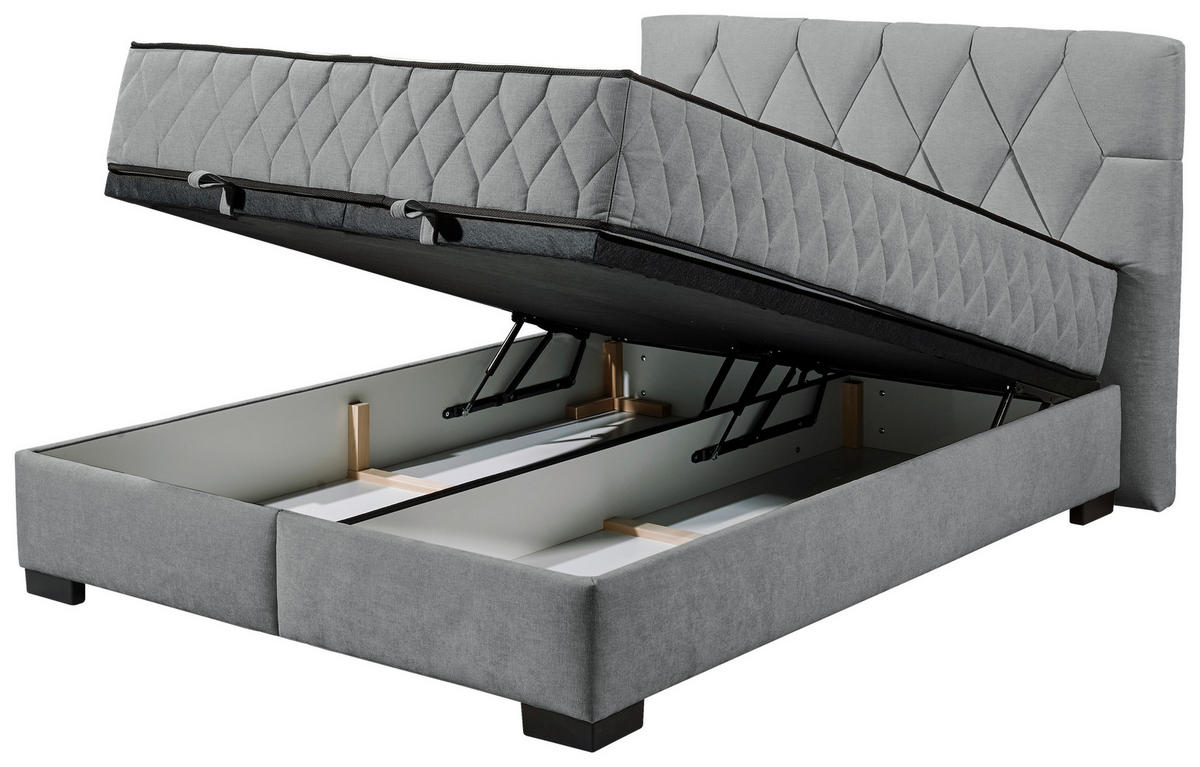 BOXBETT 140/200 cm  in Anthrazit  - Anthrazit/Schwarz, Modern, Holzwerkstoff/Kunststoff (140/200cm) - MID.YOU
