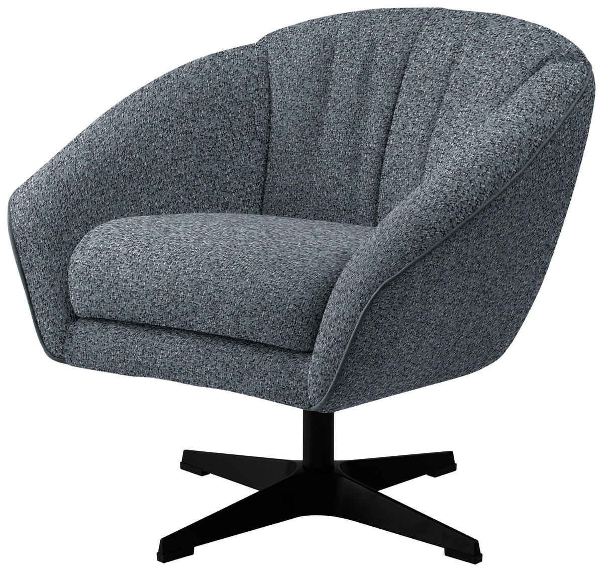 SESSEL in Webstoff Blaugrau  - Blaugrau/Schwarz, Design, Textil/Metall (80/78/80cm) - Stylife