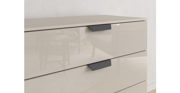 KOMMODE  in 80/81/42 cm  - Champagner/Dunkelgrau, Design, Glas/Holzwerkstoff (80/81/42cm) - Carryhome