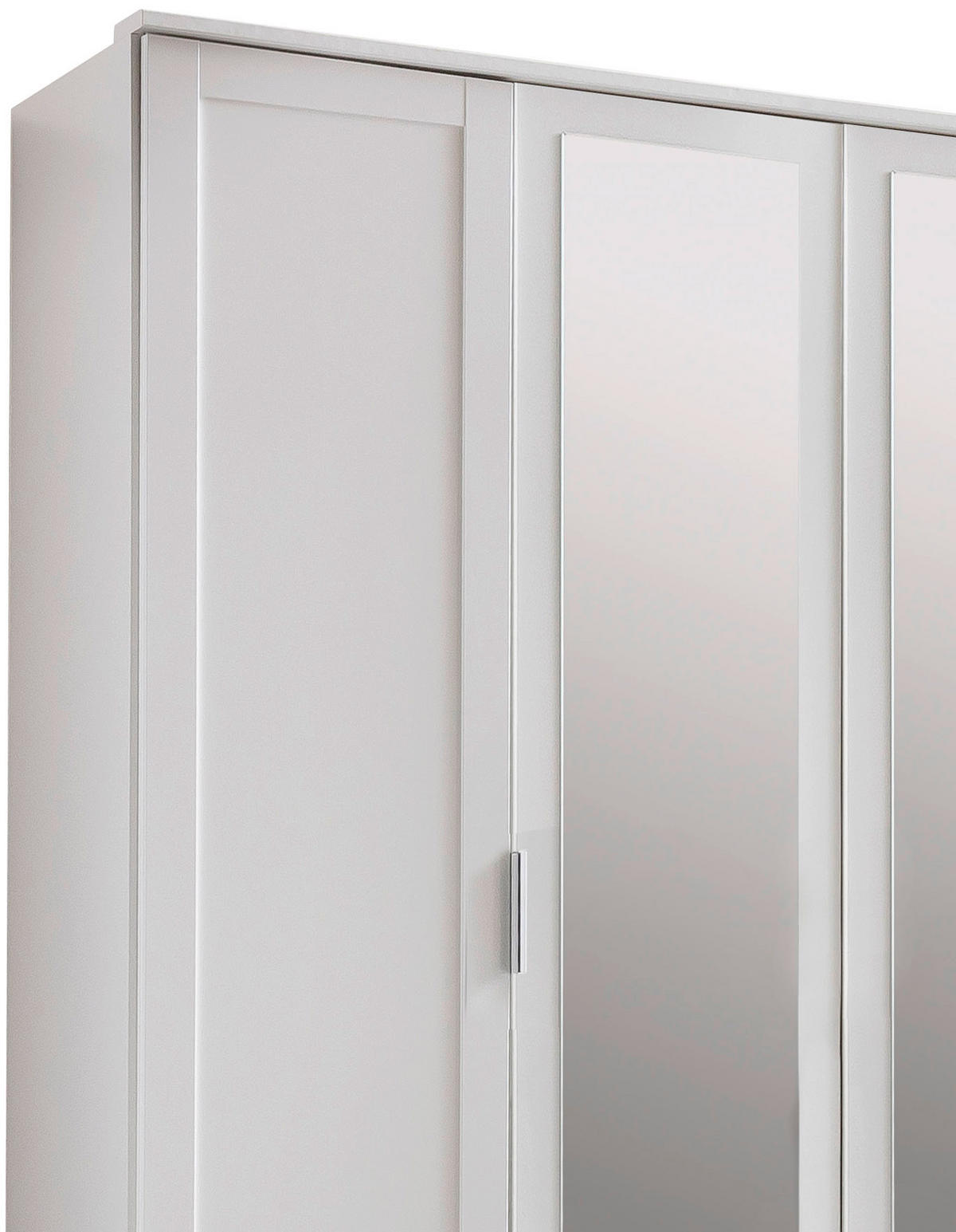 SKRIŇA S OTOČNÝMI DVERAMI, biela, 180/210/58 cm - biela/strieborná, Konventionell, kompozitné drevo/sklo (180/210/58cm) - MID.YOU
