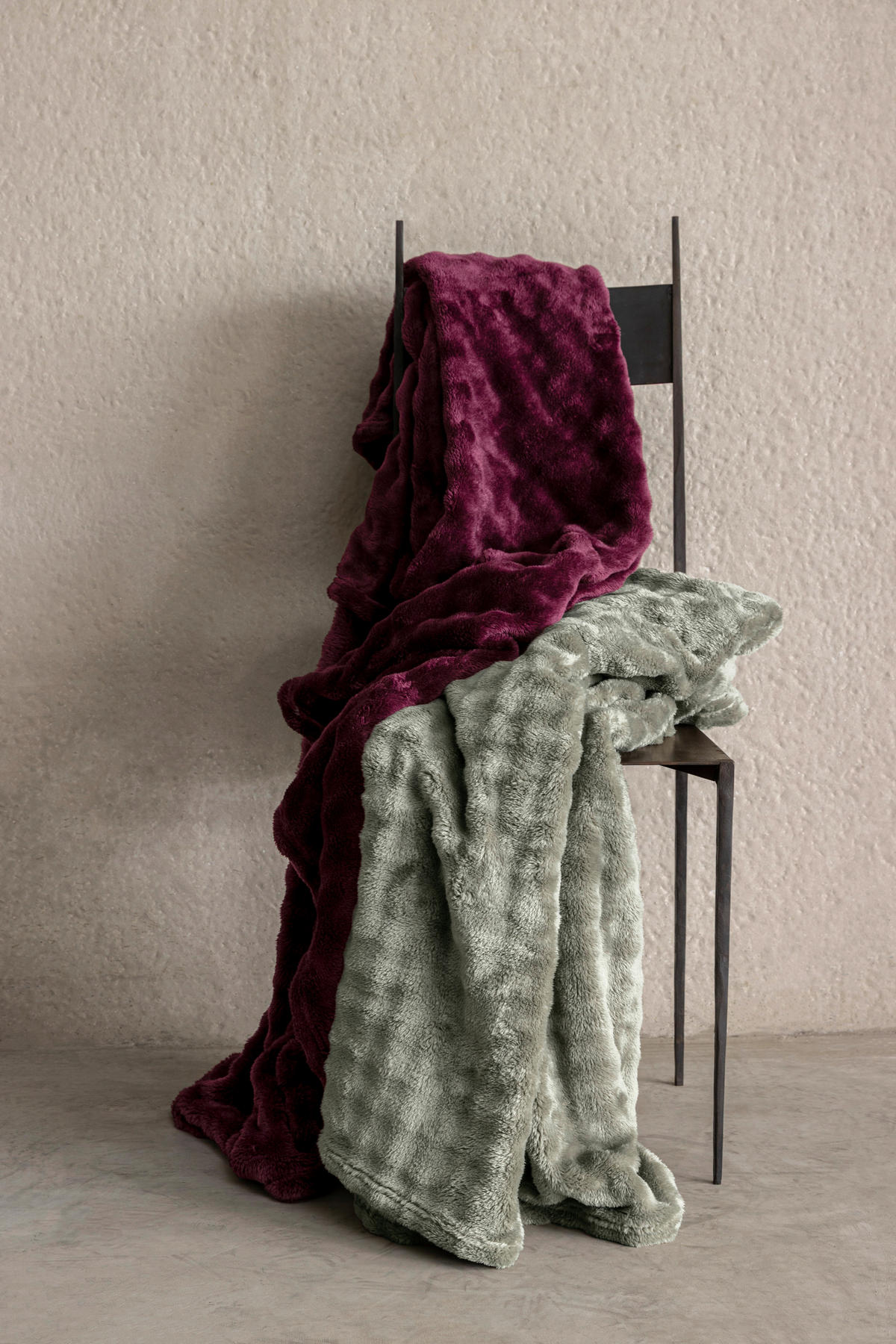 Pătură 150/200 cm  - bordo, Basics, textil (150/200cm) - MISTRAL
