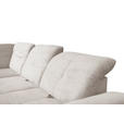 ECKSOFA in Cord Creme  - Creme/Schwarz, Design, Textil/Metall (242/313cm) - Xora