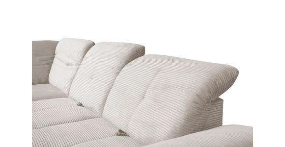 ECKSOFA in Cord Creme  - Creme/Schwarz, Design, Textil/Metall (242/313cm) - Xora