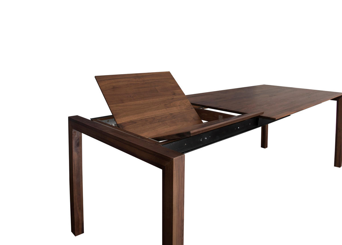 ESSTISCH in Holz 160-220/90/75 cm  - Nussbaumfarben, Konventionell, Holz (160-220/90/75cm)