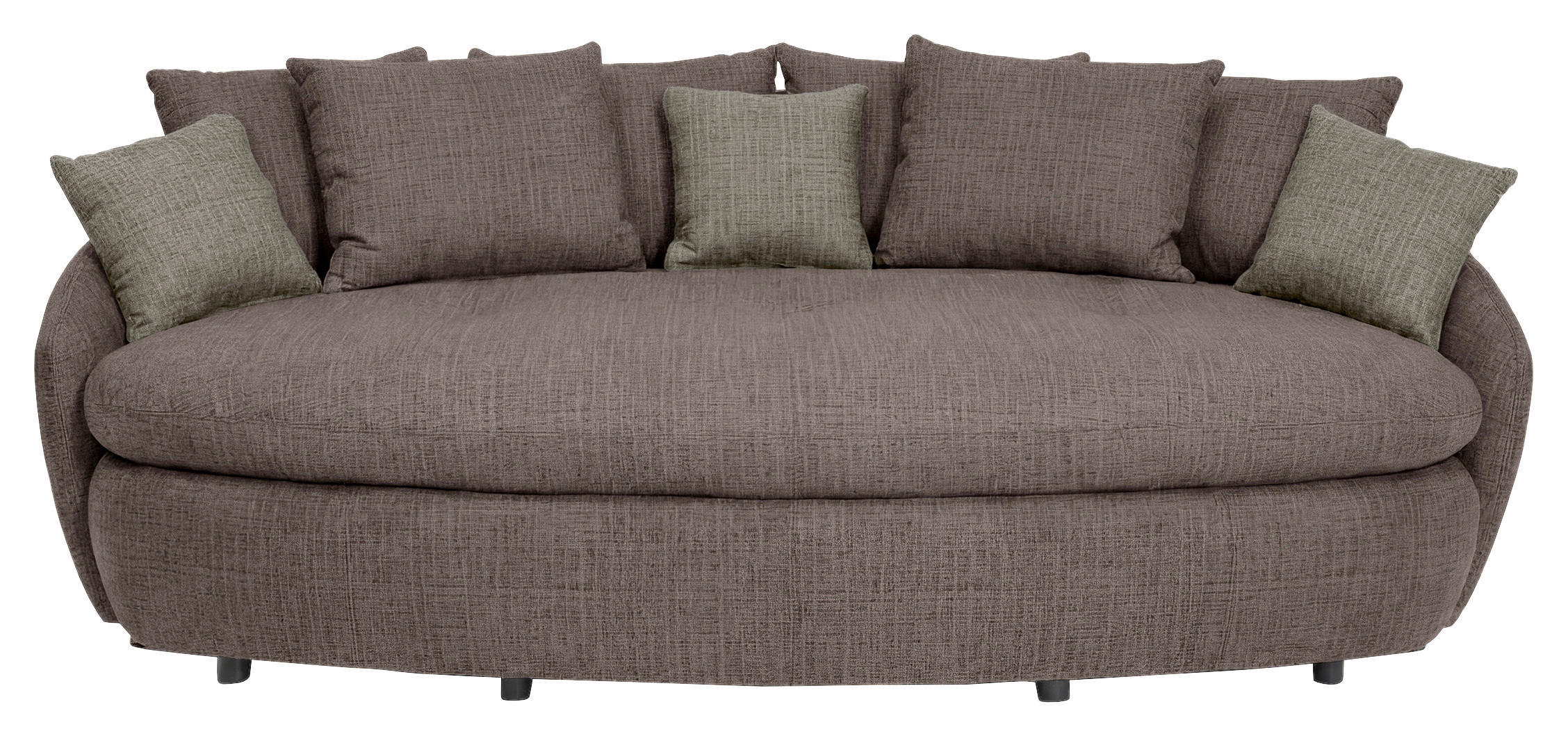 MEGASOFA Chenille Braun  - Schwarz/Braun, Trend, Kunststoff/Textil (238/80/140cm) - MID.YOU