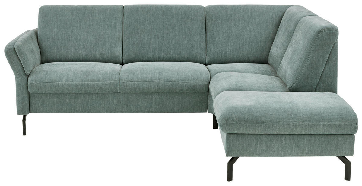 ECKSOFA in Chenille Blau  241/190 cm  - Blau/Schwarz, KONVENTIONELL, Textil/Metall (241/190cm) - Beldomo Comfort