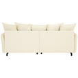 BIGSOFA in Cord Elfenbein - Elfenbein/Schwarz, Design, Textil/Metall (226/91/103cm) - Carryhome