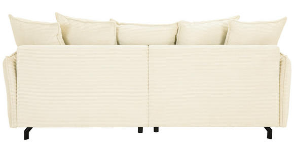BIGSOFA in Cord Elfenbein - Elfenbein/Schwarz, Design, Textil/Metall (226/91/103cm) - Carryhome