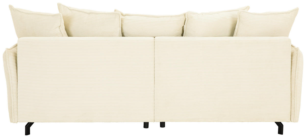 BIGSOFA in Cord Elfenbein  - Elfenbein/Schwarz, Design, Textil/Metall (226/91/103cm) - Carryhome