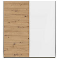 OMARA Z DRSNIMI VRATI, bela, hrast artisan  - bela/hrast artisan, Design, leseni material (175/191/59cm) - Xora