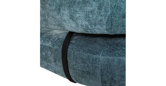 ECKSOFA Türkis Chenille  - Türkis/Schwarz, Design, Holz/Textil (265/200cm) - Landscape