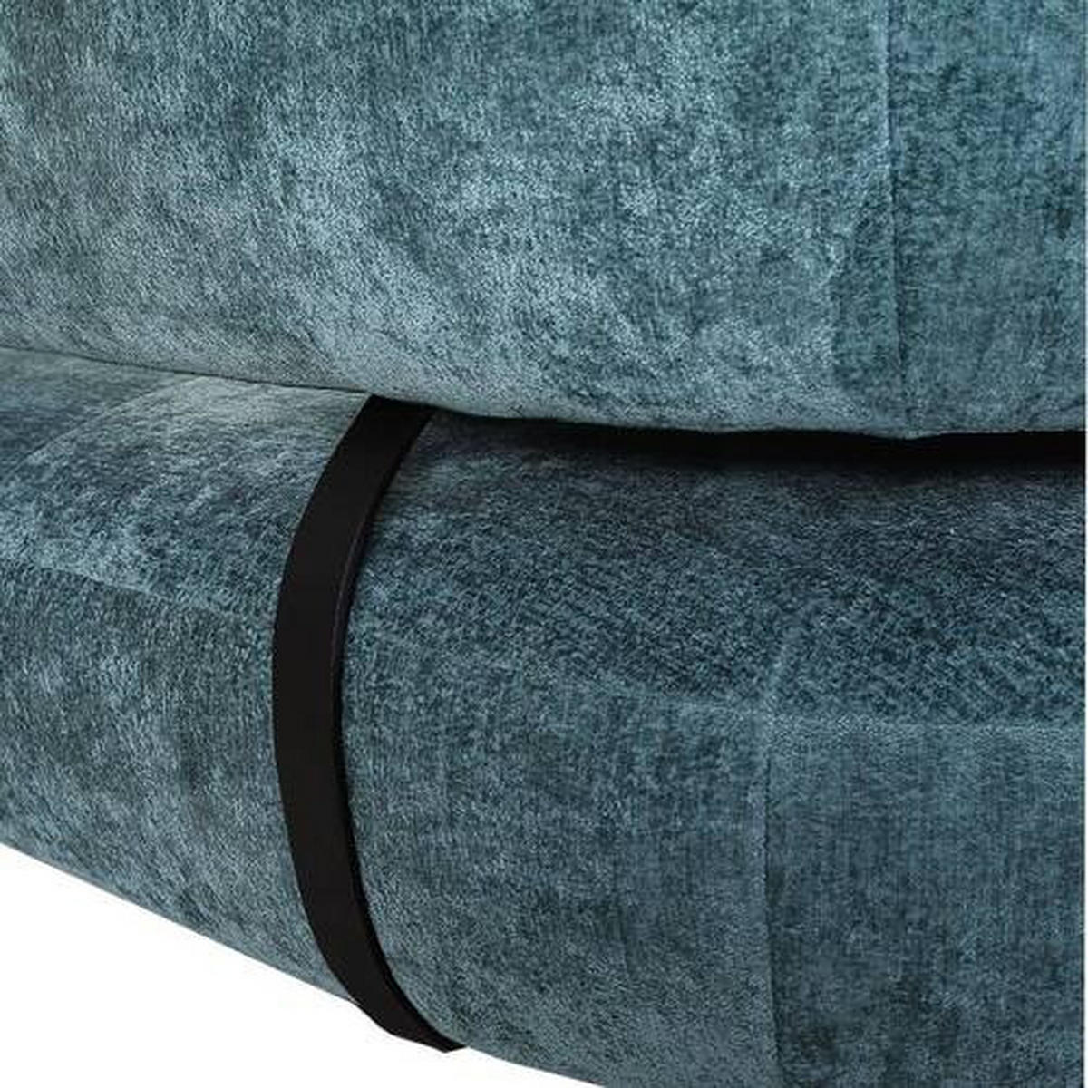 ECKSOFA in Chenille Türkis  - Türkis/Schwarz, Design, Holz/Textil (265/200cm) - Landscape