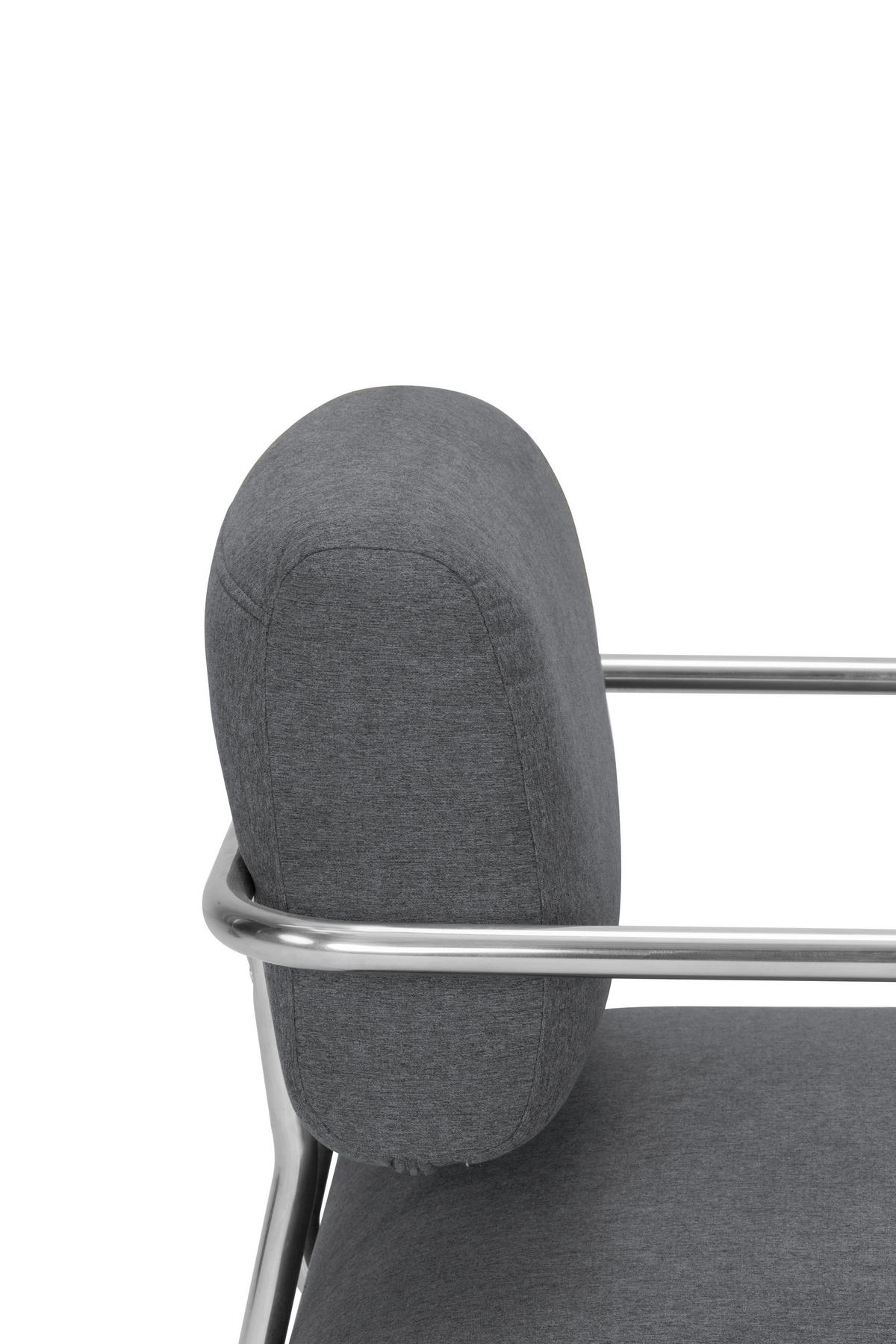 SESSEL in Leinenoptik Grau, Chromfarben  - Chromfarben/Grau, Trend, Textil/Metall (70/82/74cm) - Livetastic