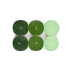 TEELICHTSET 6 Stück  - Salbeigrün/Hellgrün, Basics, Naturmaterialien/Paraffin (5,7/1,9cm) - Ambia Home