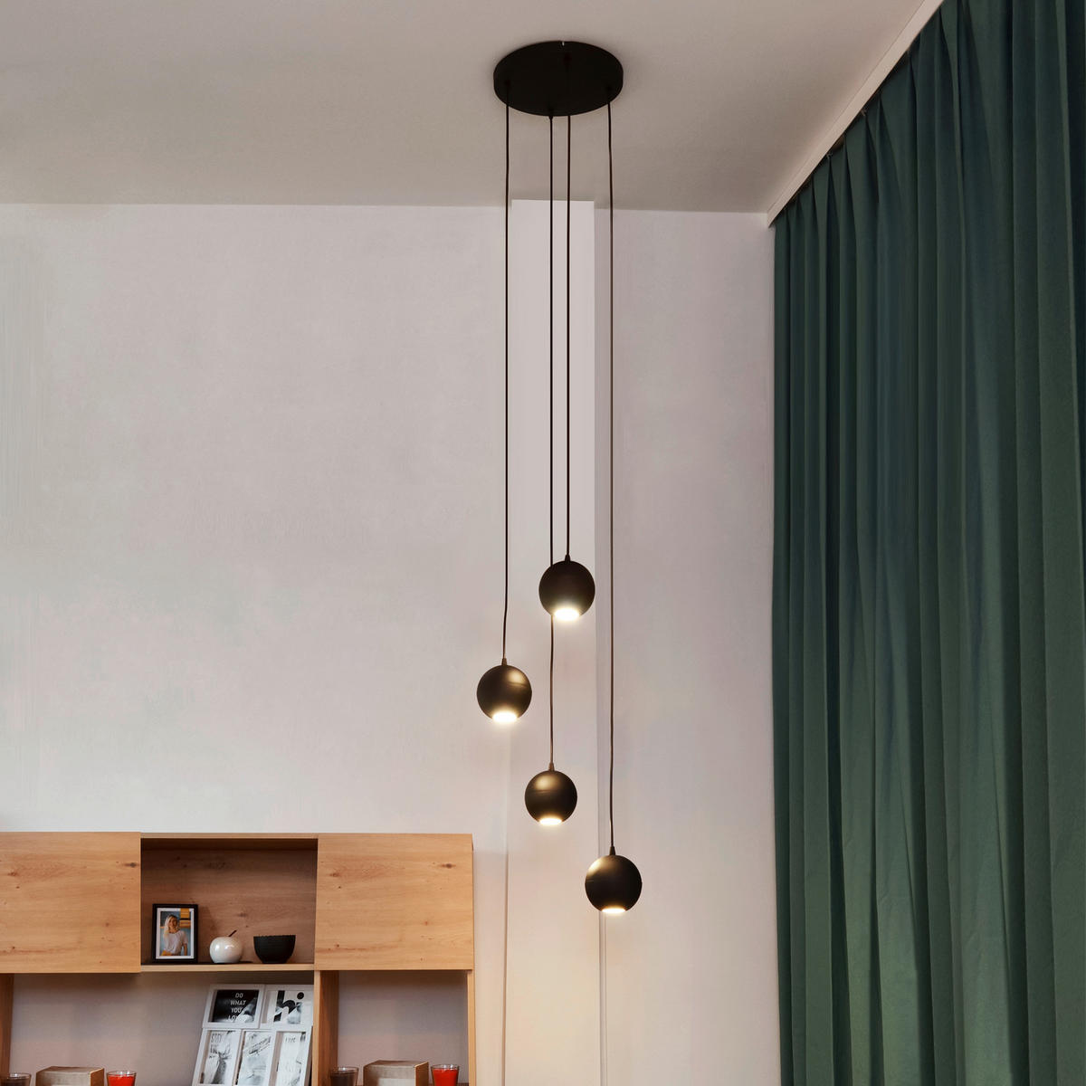 HÄNGELEUCHTE MIDWAY LONG 35/35/192 cm   - Schwarz, LIFESTYLE, Metall (35/35/192cm)