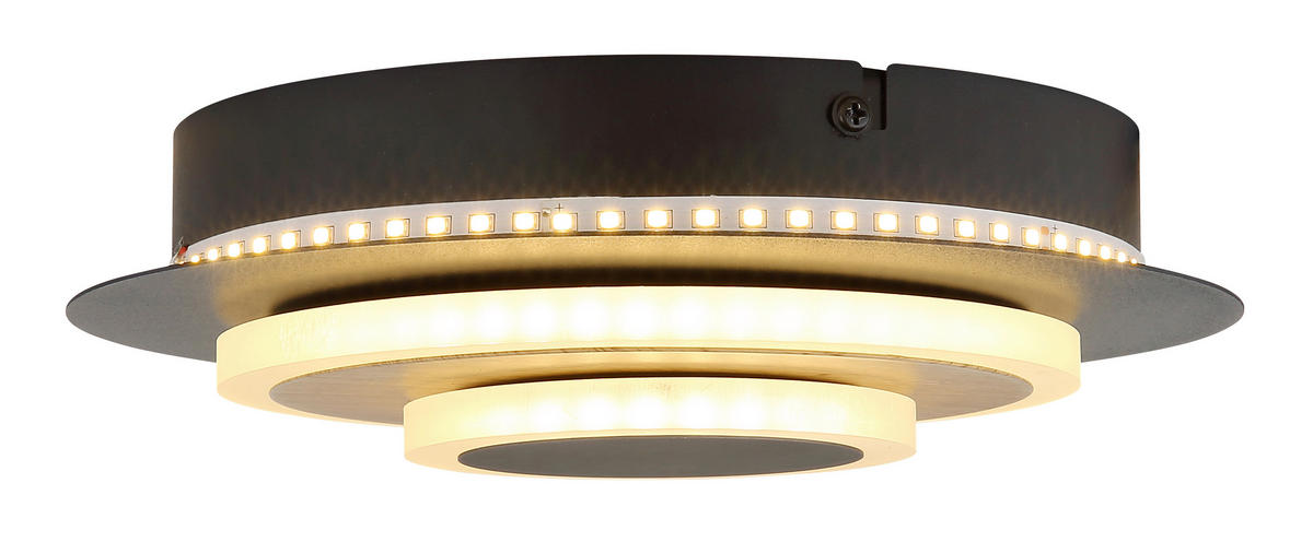 LED-WANDLEUCHTE 23/30 cm   - Anthrazit/Schwarz, Design, Kunststoff/Metall (23/30cm) - Globo