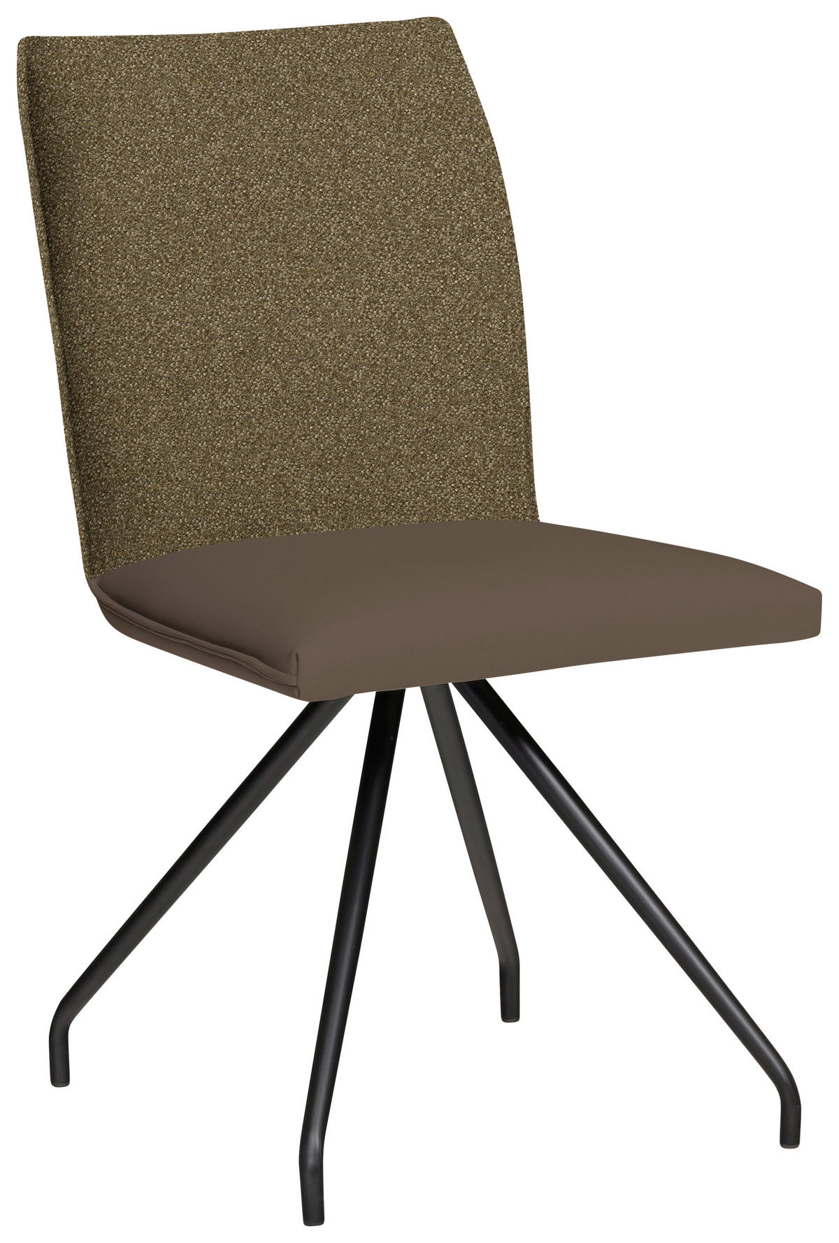 STUHL  in Stahl Webstoff, Mikrofaser Metall, Textil  - Schwarz/Braun, Design, Textil/Metall (49/91/60cm) - Moderano