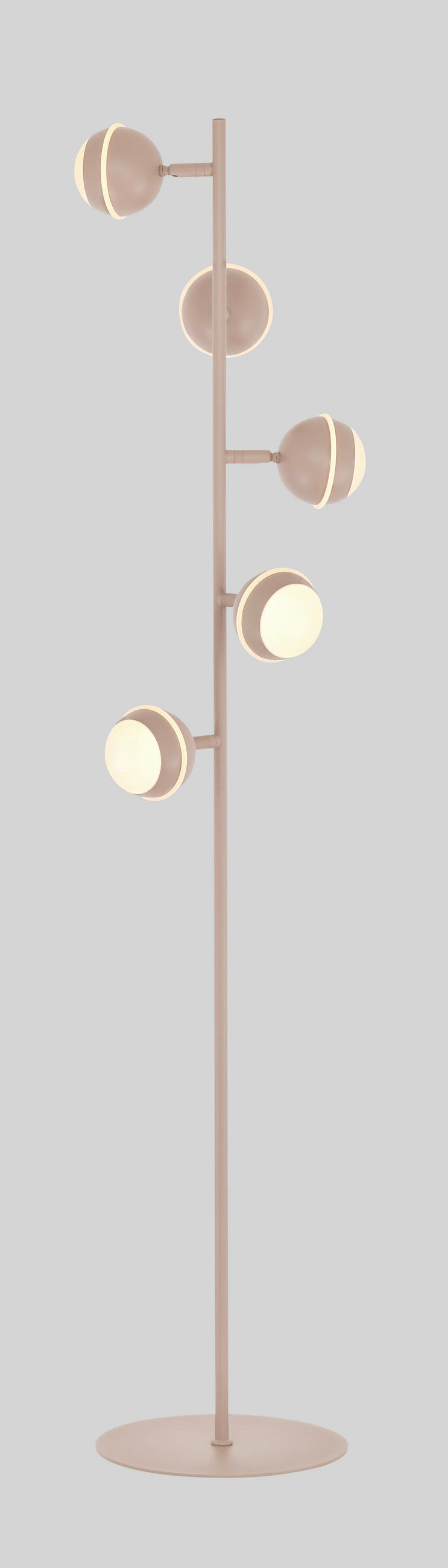 LED-STEHLEUCHTE Biarritz 25/140/25 cm  - Sandfarben/Schwarzchrom, Design, Kunststoff/Metall (25/140/25cm)