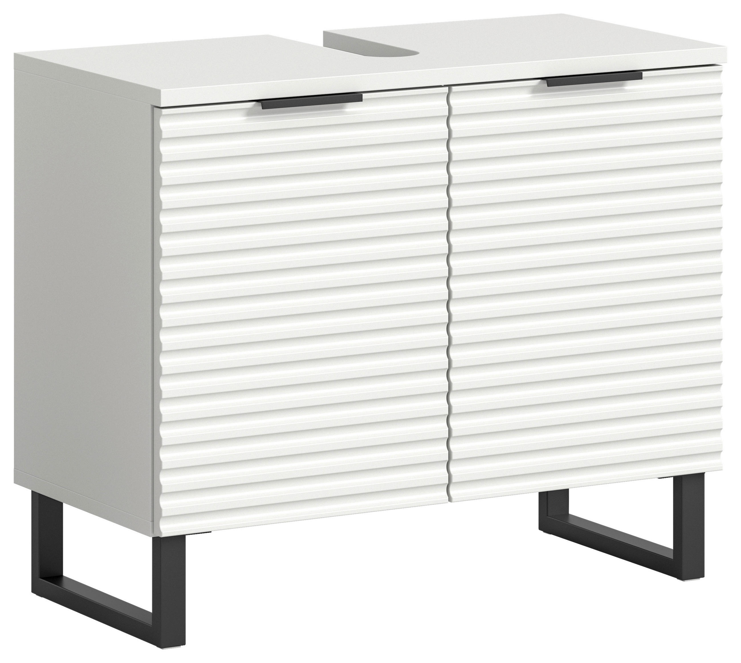 WASCHBECKENUNTERSCHRANK 70/59/34 cm  - Schwarz/Weiß, MODERN, Holzwerkstoff/Metall (70/59/34cm) - MID.YOU