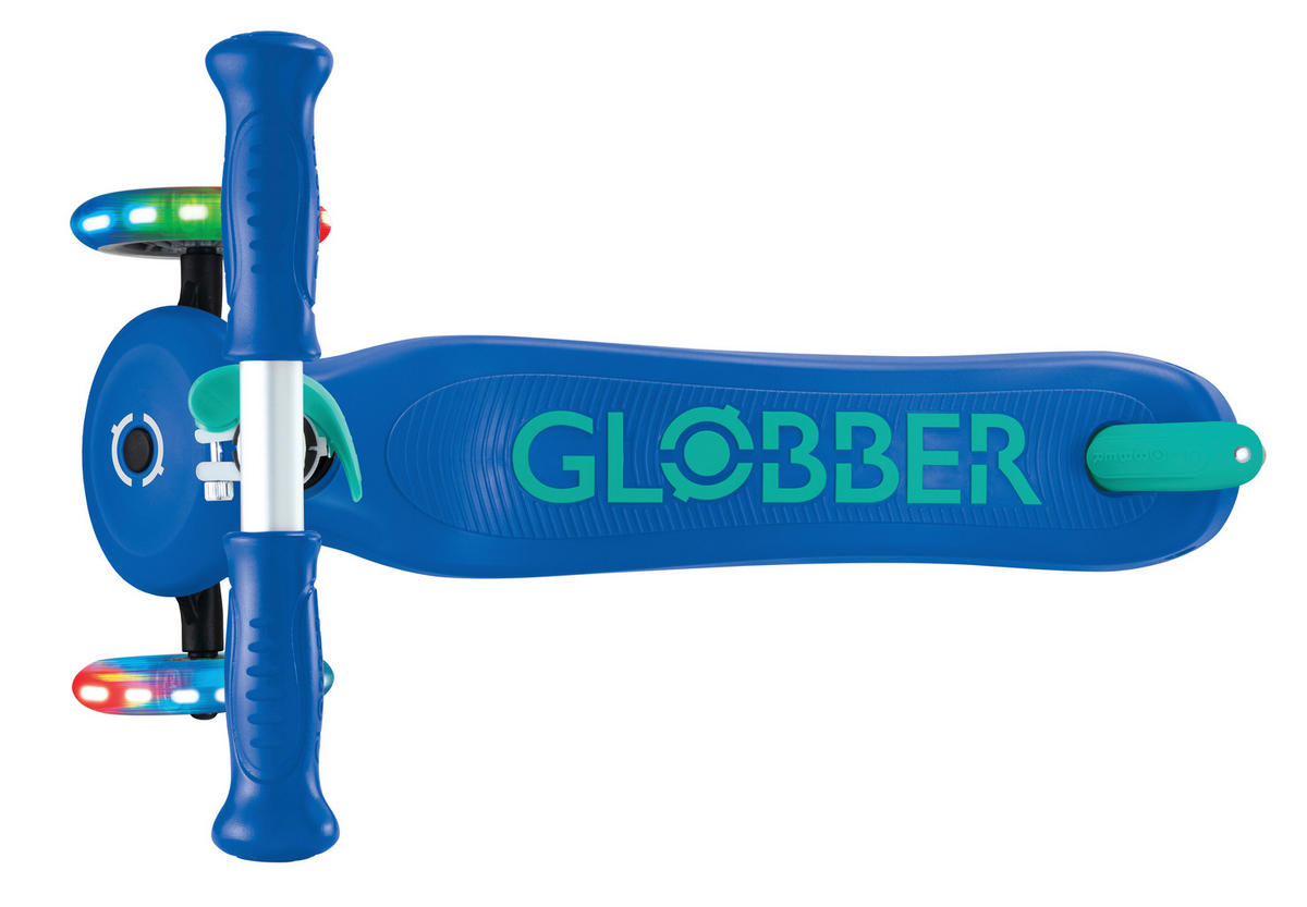 KINDERSCOOTER PRIMO PLUS LIGHTS  - Dunkelblau, Basics, Kunststoff (57.5/28/82,5cm) - GLOBBER